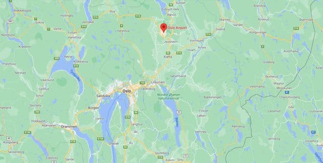 Karte der Osloer Flughäfen
