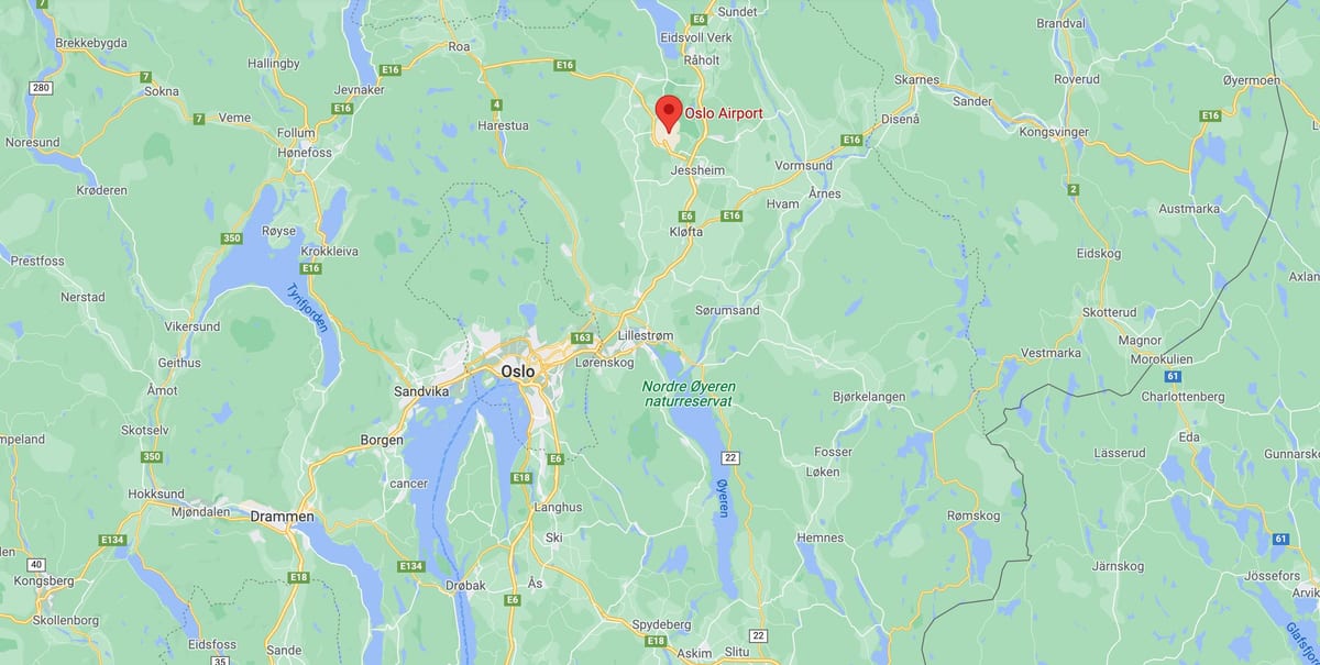 Karte der Osloer Flughäfen
